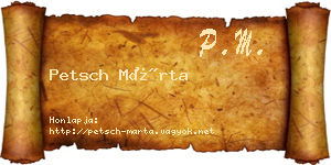 Petsch Márta névjegykártya
