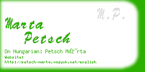 marta petsch business card